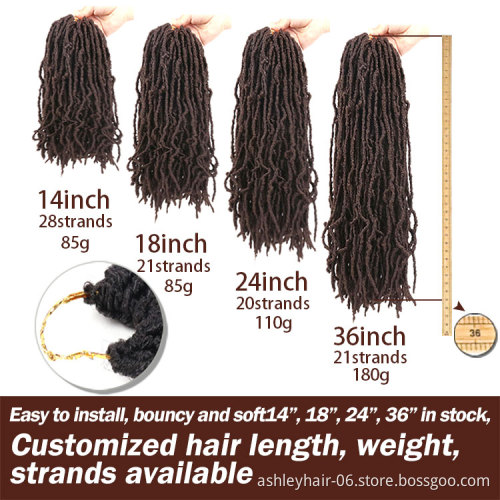 Julianna Coloured Large Mixed Colour Handmade Faux Locs Grey Wholesale 18Inch 24 Inch 36 Inches Crochet Hair Locs Soft Locs